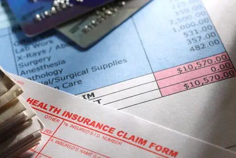 photo of health insurance claim form