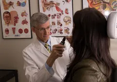Dr. Conrad McCutcheon, FACS, with a patient at Memorial Village Sinus and Hearing located at 	9055 Katy Fwy Ste 415 , Houston, TX, 77024