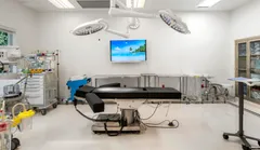 Inside view of a patient examination room at Feel Beautiful Plastic Surgery