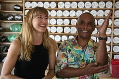 Your local Acupuncturists/Herbalists in front of almost 300 different Chinese Herbs