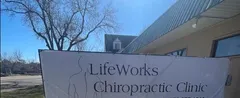 The LifeWorks Chiropractic Clinic outside logo welcoming patients upon their arrival at 1401 Riverside Ave, Fort Collins, CO, 80524.