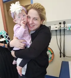 Dr. Duis with one of her patients.