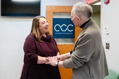 Dr. Allison Hockman greets a 	Complete Concierge Care patient