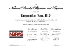 Dr. Ram was selected through a national search as the first Medical Director of an integrated mental and substance abuse treatment system by the State of Delaware.