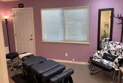 Inside view of a patient room with Dr. Thompson