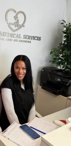 Patients will always see a welcoming smile at the Front Desk at Regina Medical Services.