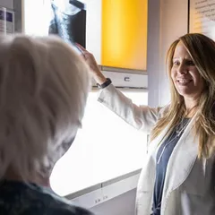Dr. Grossman reviewing X-ray results
