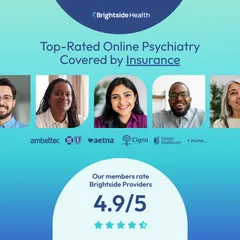 We are the top-rated online psychiatry service covered by insurance.