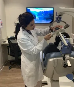 Shahla Ali, MD performing TMS treatment at Allen Psychiatry