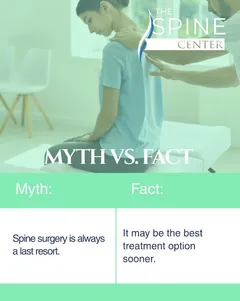 When it comes to spine health, there is a lot of misinformation out there.

We're here to separate fact from fiction so you can make informed decisions about your care.
