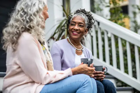 photo of talking to friends