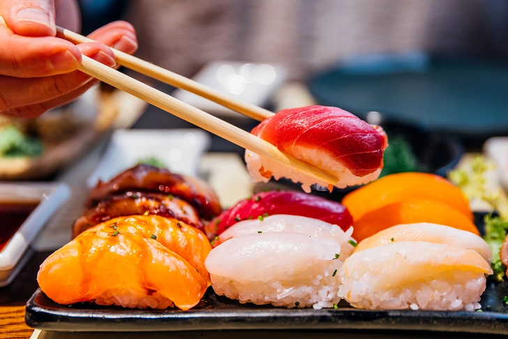 Sushi With Raw Seafood