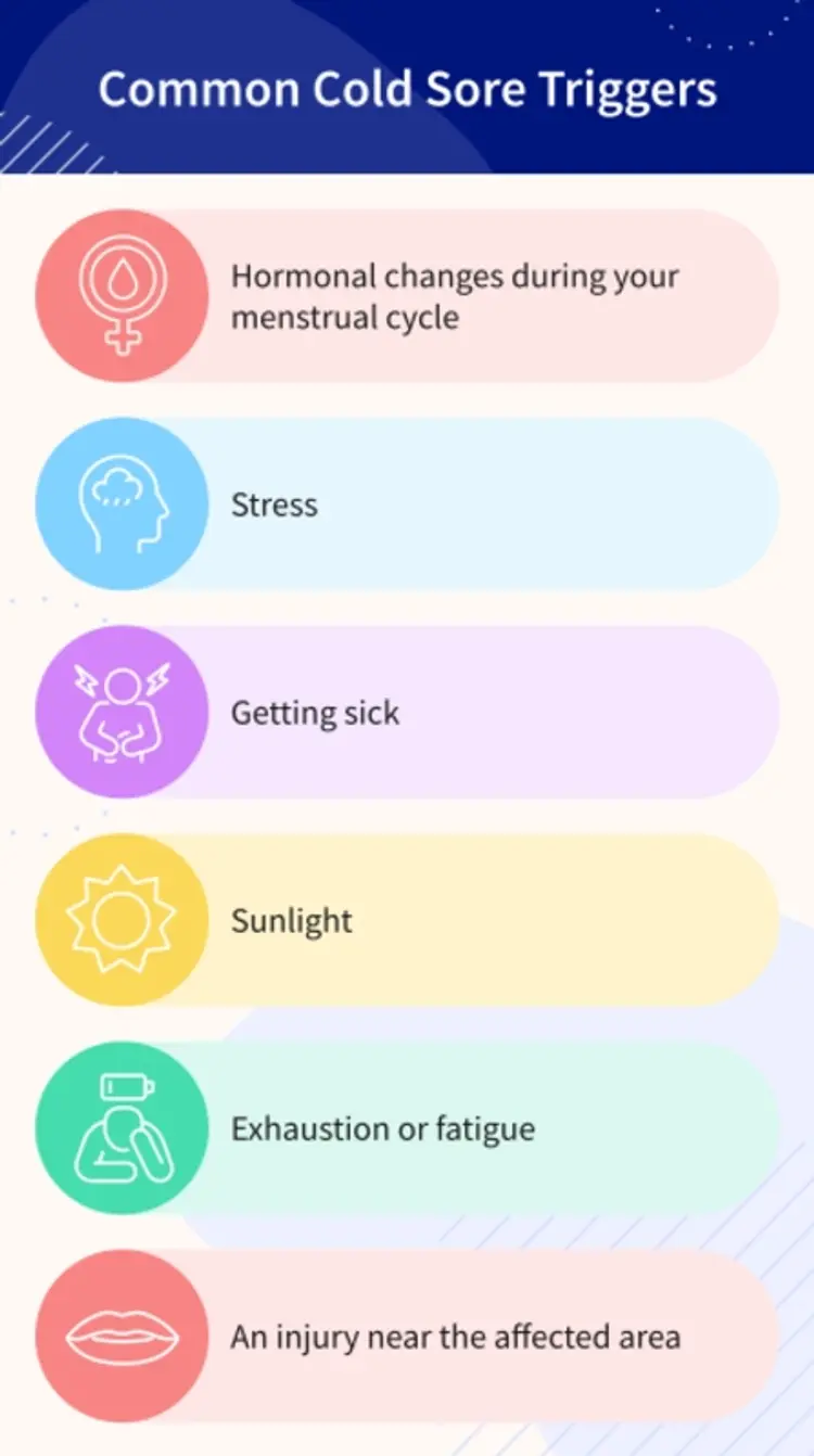 infographic on cold sore triggers