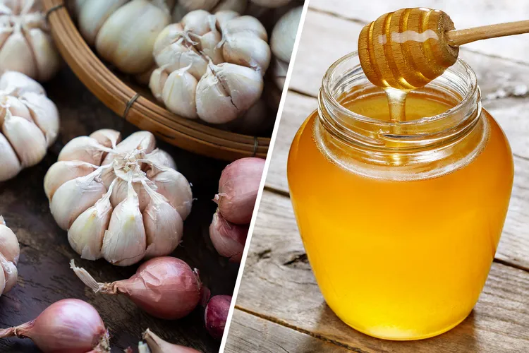 photo of garlic and honey