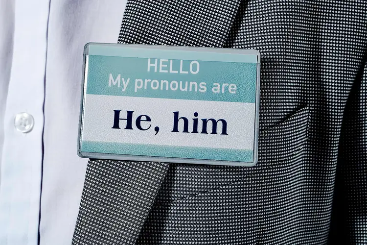 photo of  he, him name tag