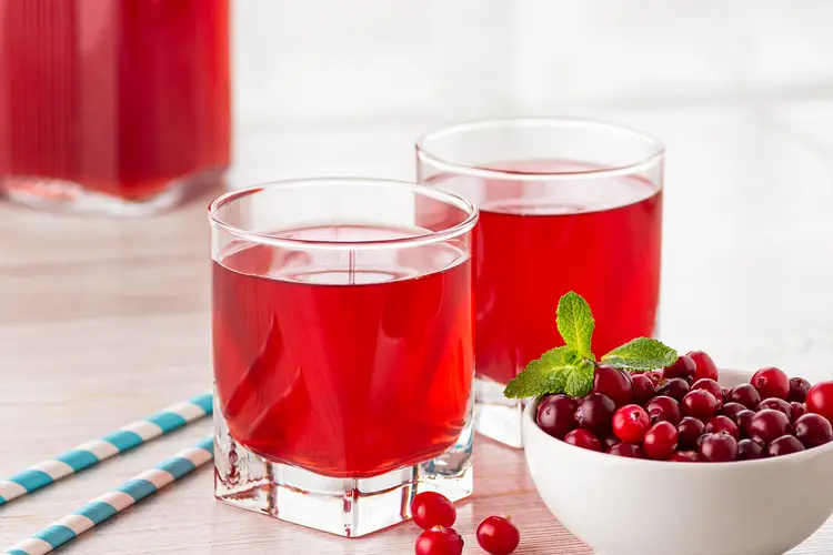 photo of fresh organic cranberry juice 