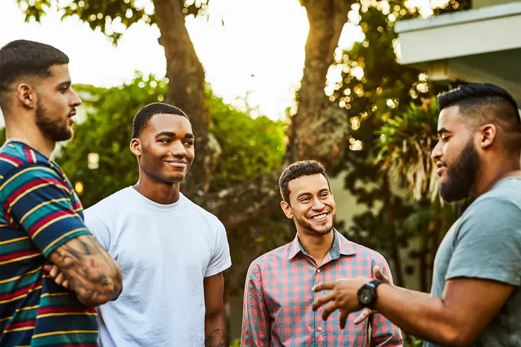 photo of Male friends talking