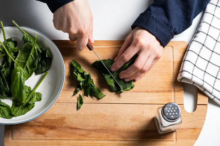 photo of cooking spinach