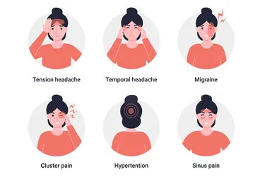 Various types of headaches can cause pain in different parts of your head.
