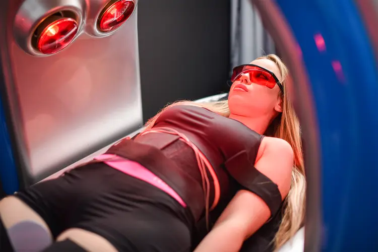 photo of  Woman Getting Slimming Treatment In Infrared Tunnel 