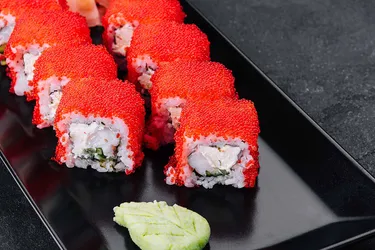 The nutrition benefits of masago sushi and other dishes with fish roe include heart-healthy omega-3s. Photo Credit: iStock / Getty Images