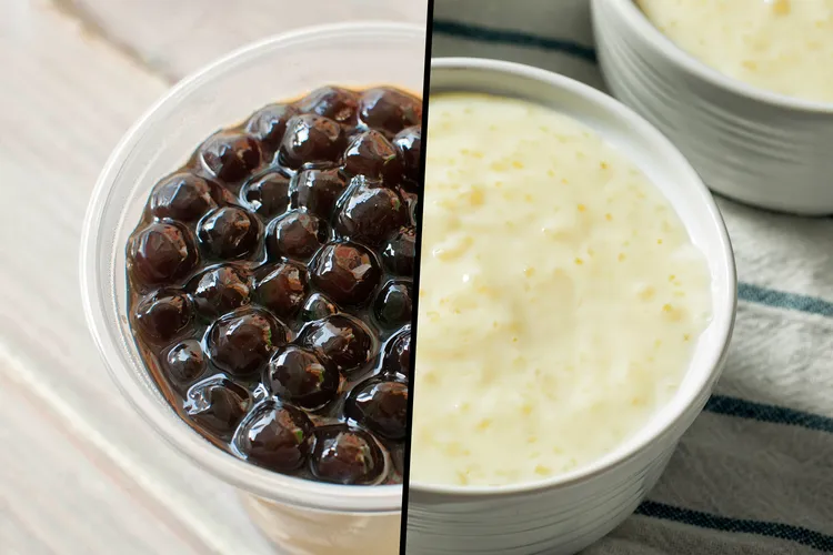 photo of tapioca pearls and pudding