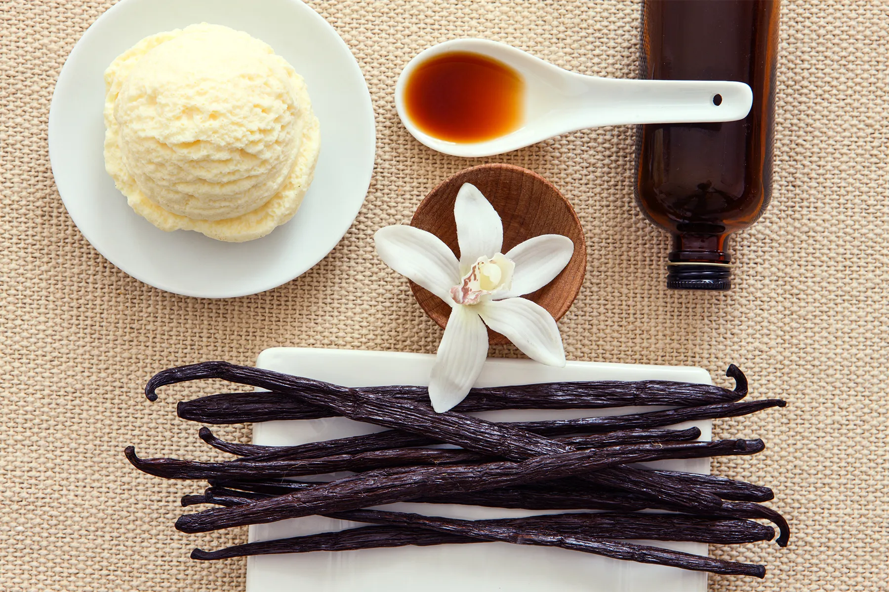 photo of Vanilla Pods, Vanilla Extract, Vanilla Orchid and Vanilla Ice Cream