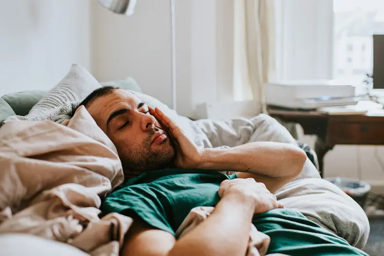 photo of adult man not well