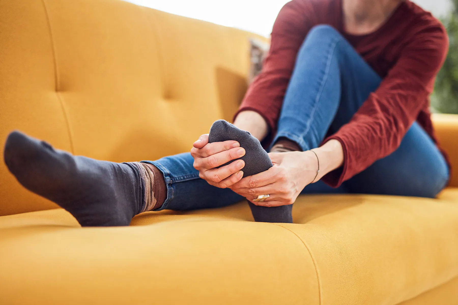 photo of Woman with feet intense pain