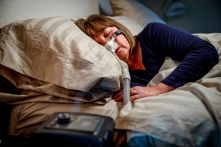 photo of woman with CPAP Machine