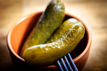 Pickles are cucumbers that have been preserved in vinegar. Photo credit: iStock/Getty Images