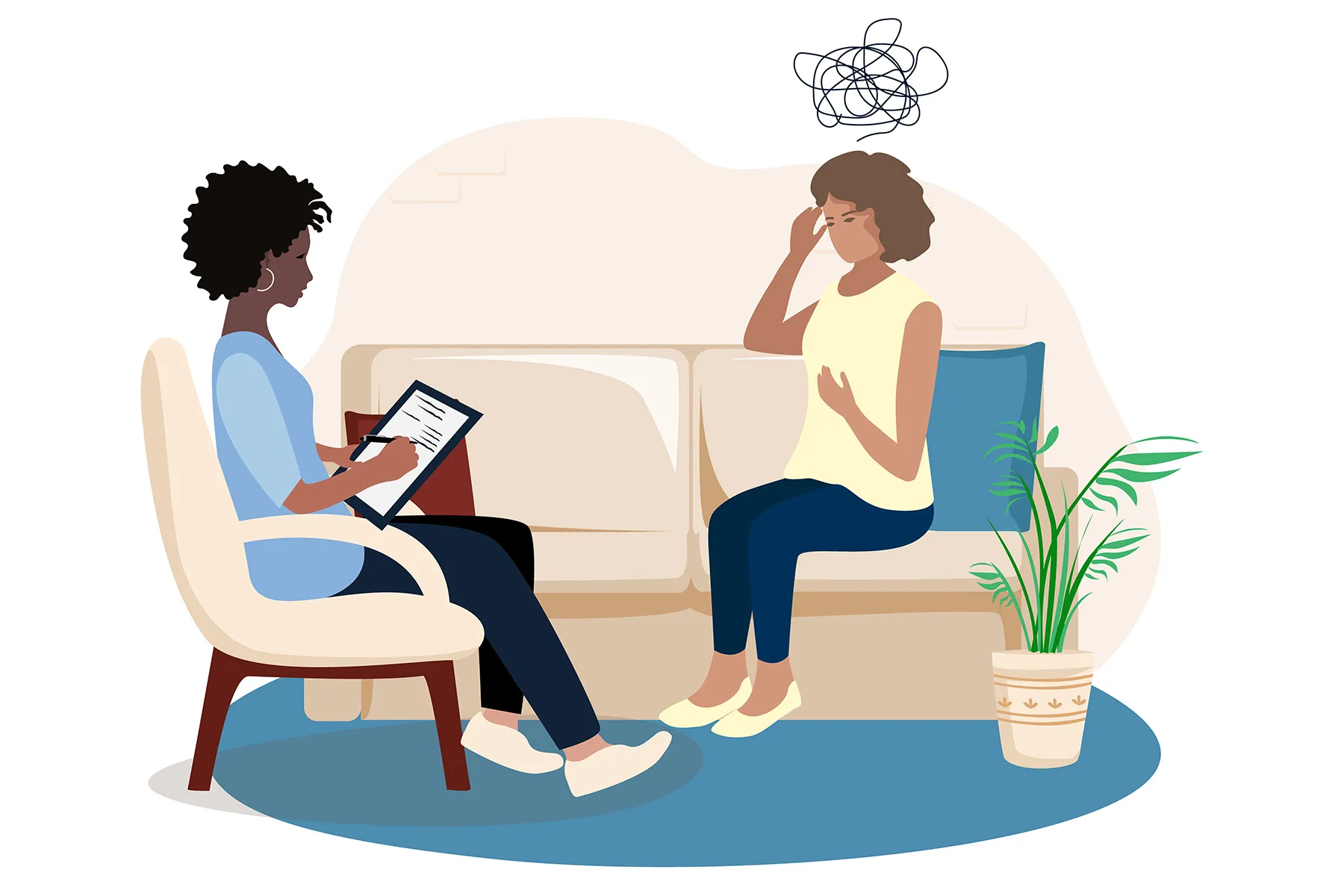 illustration of talk therapy session