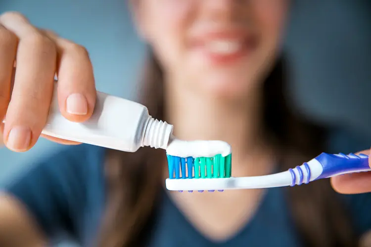 photo of toothpaste