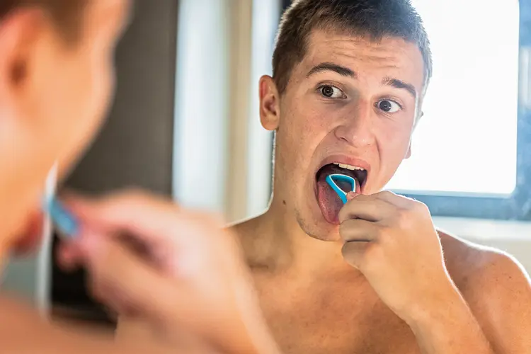 photo of tongue scraping