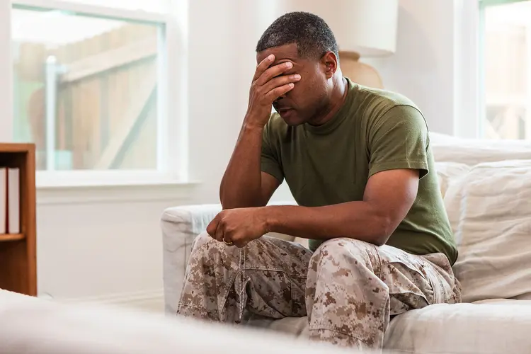 photo of male soldier with ptsd