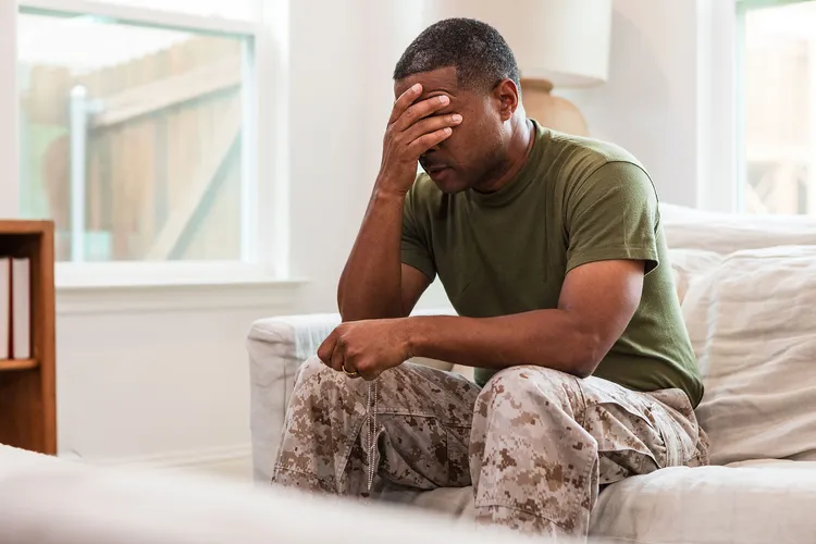 photo of male soldier with ptsd