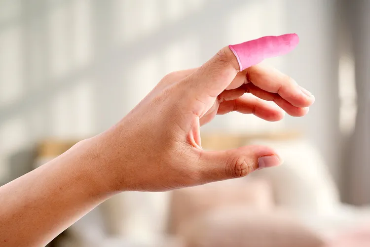 photo of finger condom