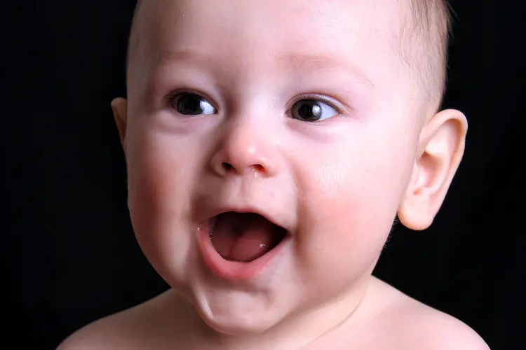 photo of baby talking