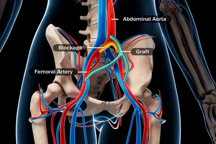 illustration of a aortobifemoral bypass