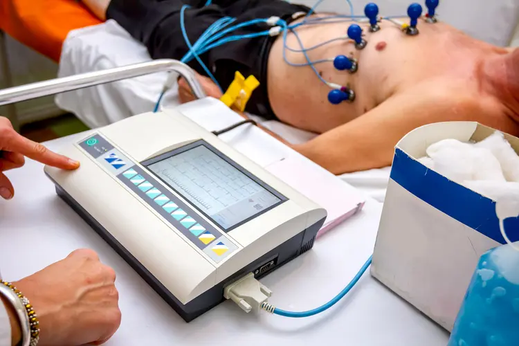 photo of patient undergoing EKG test