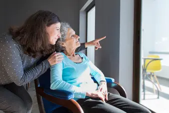 photo of adult daughter and senior mother