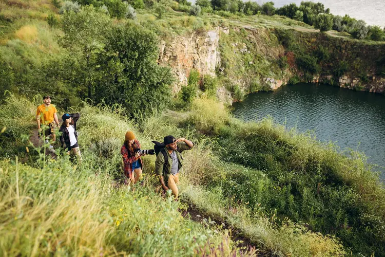 photo of friends hiking