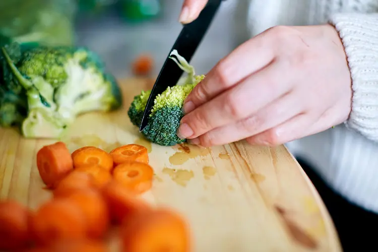 photo of cutting up veggies