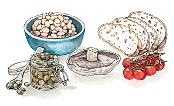 illustration of bruschetta