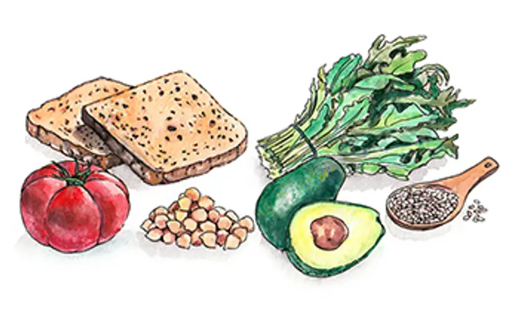 illustration of chickpea / avocado toast