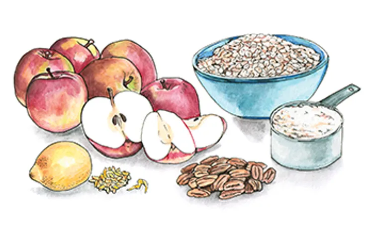 illustration of apple-pear crisp