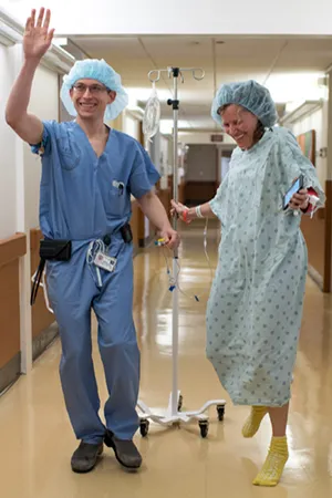 photo of Doctor and patient dancing