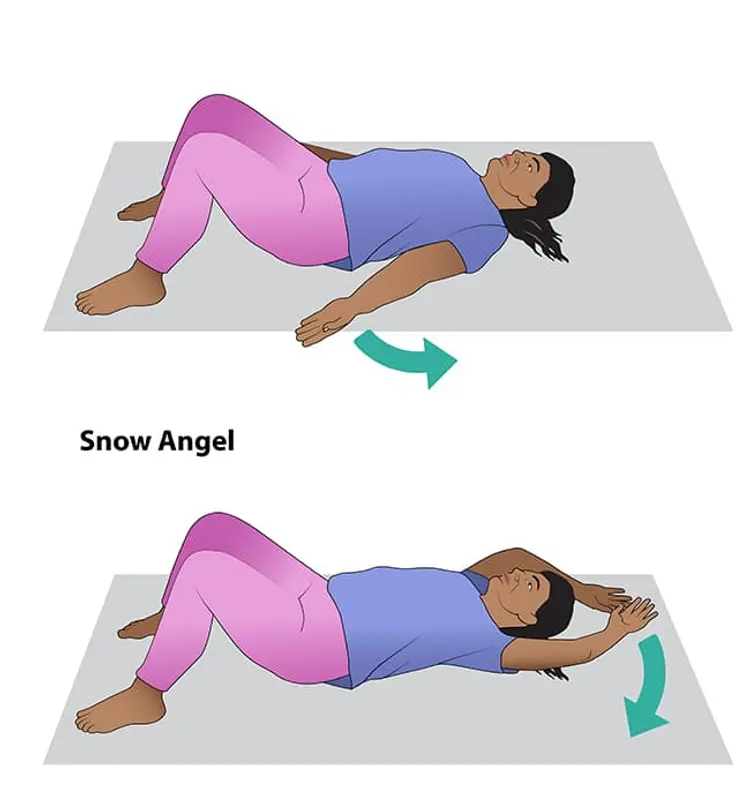 illustration of snow angel exercise
