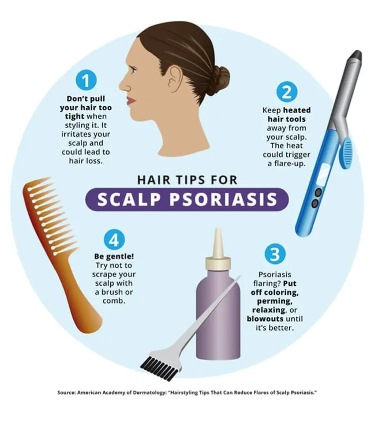 hairstyles for psoriais infographic