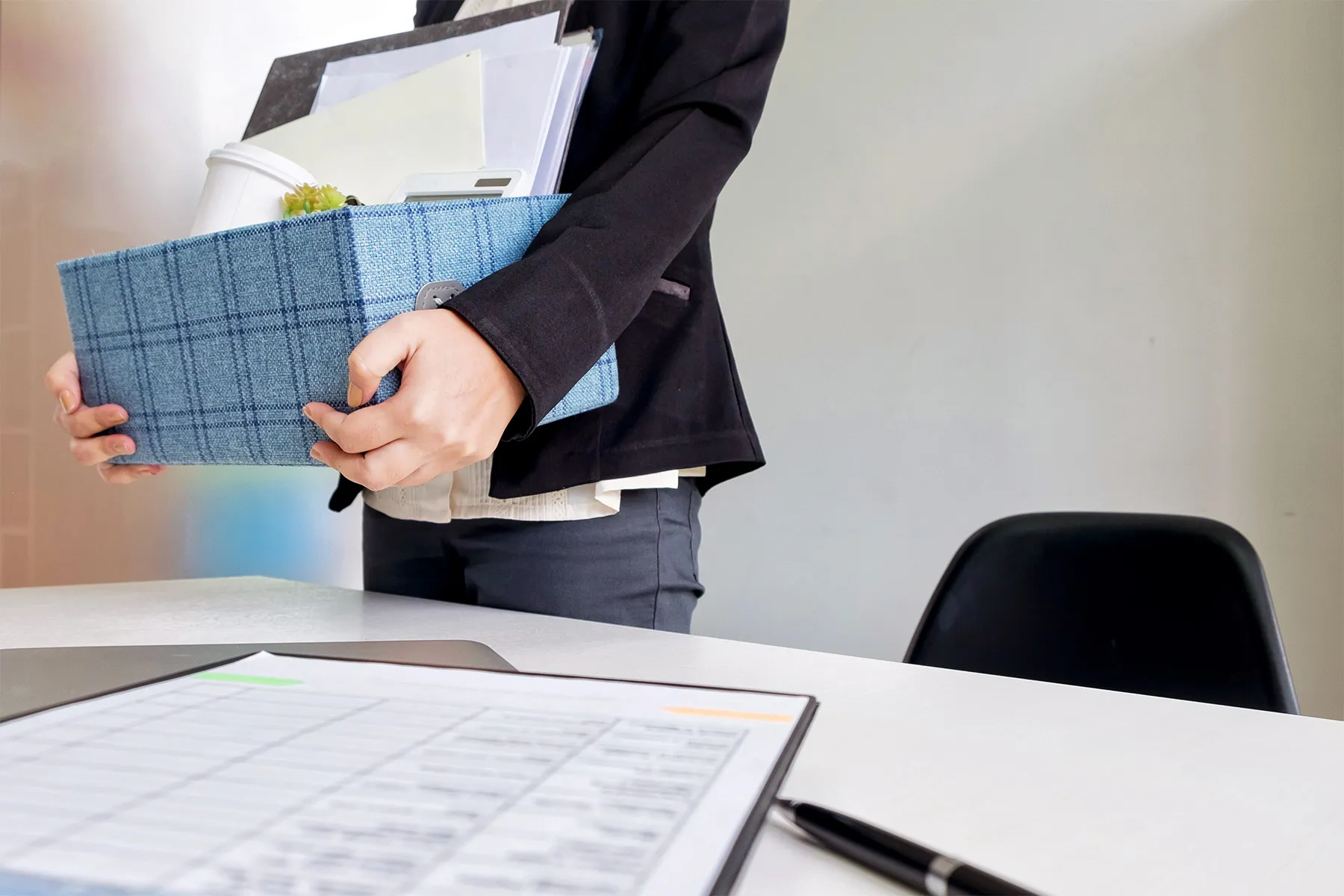 photo of woman resigning from job